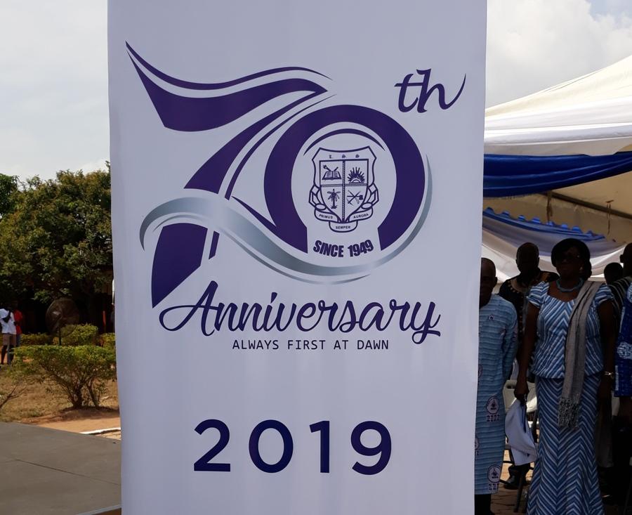 Unveiling of 70th anniversary logo at speech day